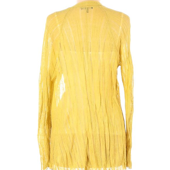 Eileen Fisher linen and silk yellow open-weave cardigan M Medium EUC - Picture 2 of 2